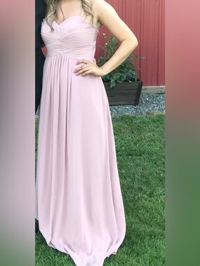 Azazie Dusty Rose Chiffon V-Neck Maxi Dress